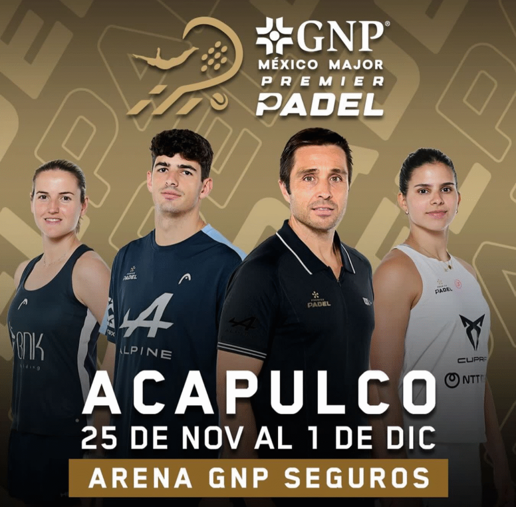 Cartel Publicitario del abierto de padel en la cancha gnp