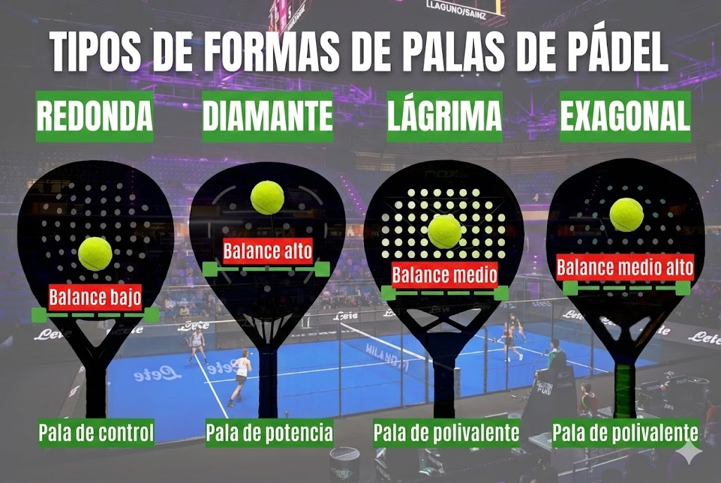 "Pala de pádel con forma redonda ideal para principiantes, enfocada en control