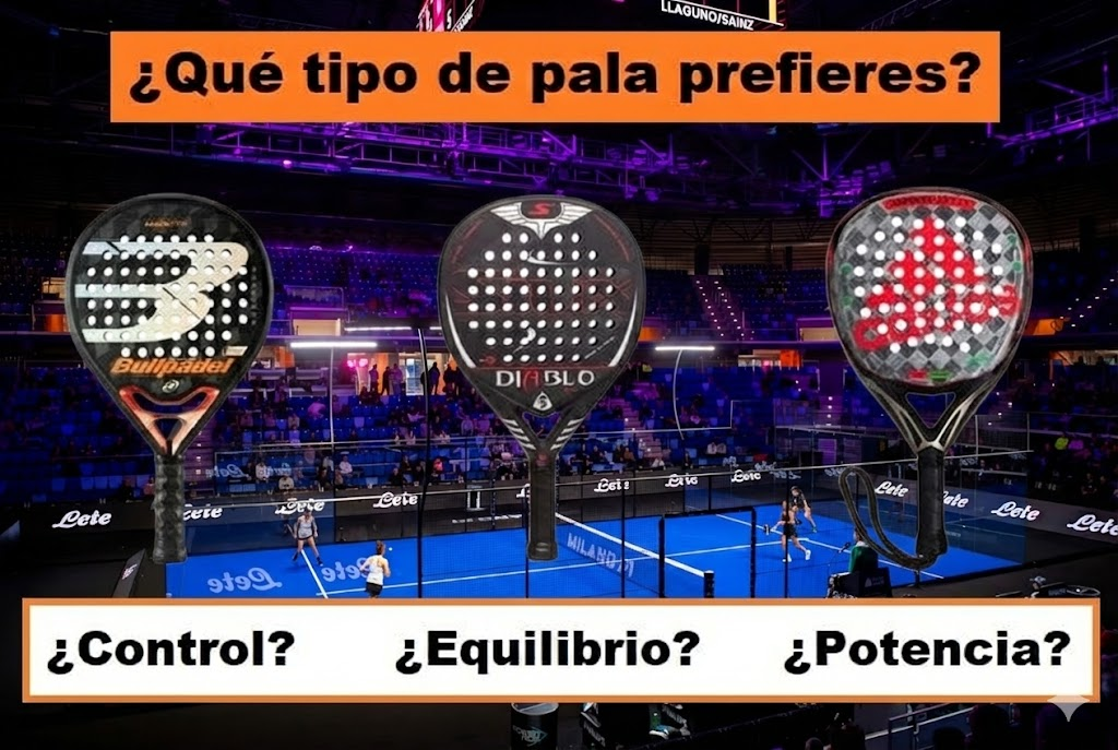 Pala de pádel con forma diamante diseñada para máxima potencia en golpes de ataque